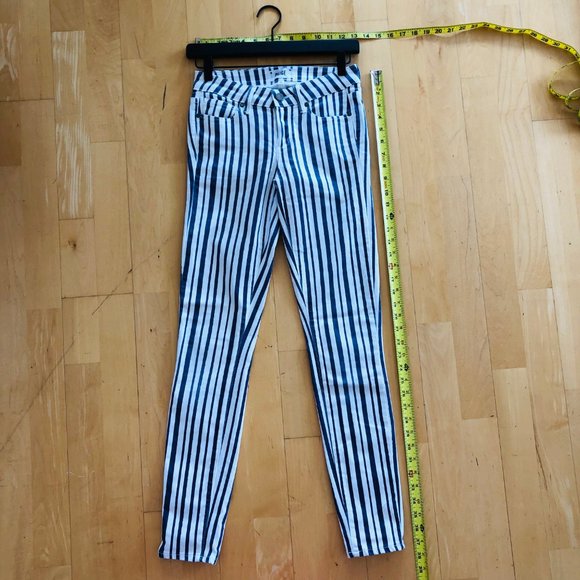Paige Verdugo Blue and White Stripe Jeans - Picture 11 of 14